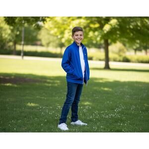 Lacoste Kids Size 12 Heritage Full Zip Blue Jacket SJ2984 Tracksuit Top